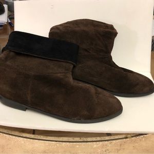 Vintage 1996/97 ladies brown/black suede half/3/4 length boots size 11 medium